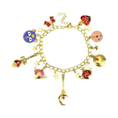 Imagem de Pulseiras Kawaii De Sailor Moon Com Pingente De Tsukino Usagi E Contas