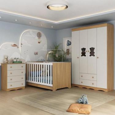 Imagem de Quarto de Bebê Completo com Berço Americano 3 em 1 Doçura Multimóveis 