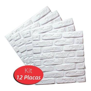 Imagem de 12 Placas Decorativas 3D Revestimentos Parede Teto Tijolinho