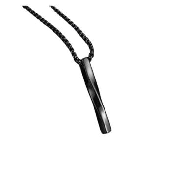 Imagem de Colar masculino com pingente de cilindro espiral de aço inoxidável, pingente geométrico, faça você mesmo, acessórios de corrente, One Size, Ágata