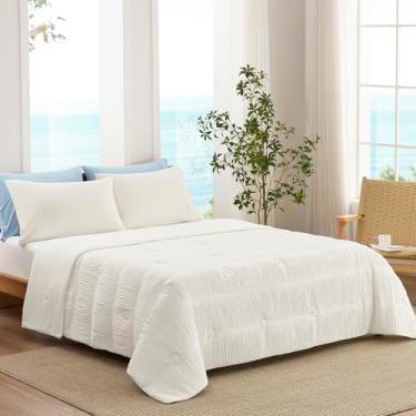 Imagem de Snuggle Sac Edredom refrescante tamanho Queen – Q-Max 0,43 cobertor listrado refrescante para dormir quente e suores noturnos, cobertor de verão leve e respirável, reversível de seda dupla face, liso