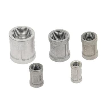 Imagem de Conexão de água 1/20.3 cm 1/10.2 cm 3/20.3 cm 1/5.1 cm 3/10.2 cm 1-1/10.2 cm Acoplamento Roscado Fêmea F/F Aço Inoxidável SS304 Adaptador de Acessórios para Tubos Casal (DN40)