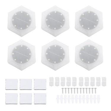 Imagem de Generic Luzes de Parede Hexagonais, 6 Peças de Painéis de Luz de Parede LED Movidos a Energia Solar Com Painel Solar Policristalino de Alta Eficiência e Desligamento Automático (Luz quente)