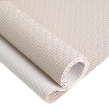 Imagem de Tecido de vinil marinho, estofamento de couro sintético, assentos de carro, sofás e cadeiras (marfim, pré-cortado 91 cm x 137 cm)