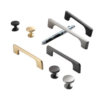 Imagem de CXYFQUUK Puxadores de porta de armário de latão dourado pérola de armário puxadores de gaveta de liga de zinco ferragens de móveis de cozinha 2 peças (A-preto-128 mm)