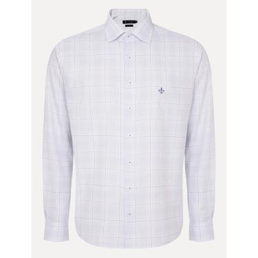 Imagem de Camisa Dudalina Masculina Slim Fit Xadrez Azul Claro/Branca-Masculino