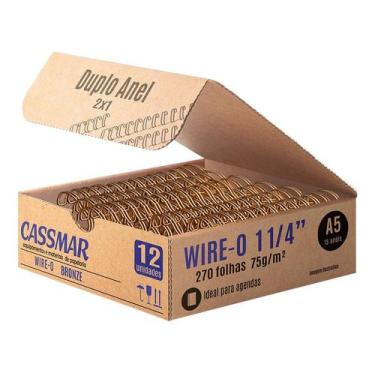 Imagem de Wire-o para encadernação A5 1 1/4 2x1 para 270fls bronze 12un - Cassma