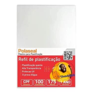 Imagem de Polaseal Plástico para Plastificação CPF 66x99x0,07mm 100un - Cassmar 