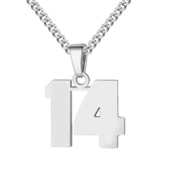 Imagem de Colar com Número Individual em Aço Inoxidável, Corrente de 22 Polegadas, Pingente Numérico Minimalista Unissex, Acessório Versátil para Uso Diário ou Presente