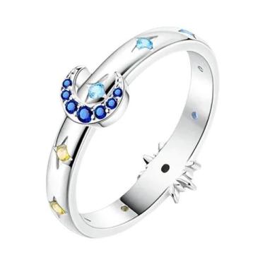 Imagem de Anel Feminino De Prata Esterlina 925 Com Caveira, Laço, Coroa, Coração