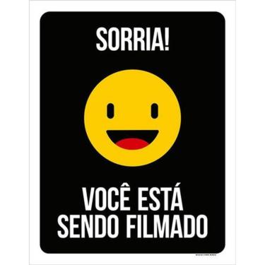 Imagem de Kit 5 Placas Sorria Você Está Sendo Filmado 36X46