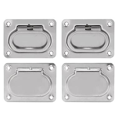 Imagem de Generic Puxador de Anel Nivelado de Aço Inoxidável 316 Com Alça Grande para Barco, Alça Quadrada Resistente à Ferrugem para Iate, 4 Peças