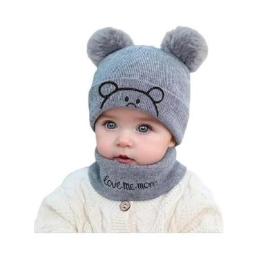 Imagem de Conjunto De Gorro E Cachecol De Inverno Para Bebês Meninos E Meninas, 
