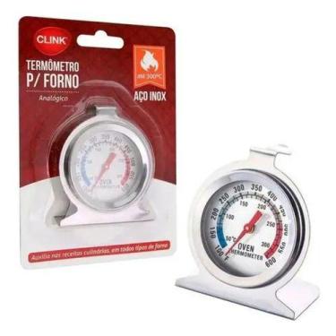 Imagem de Termometro Analogico Forno 300o Inox Com Base Oven - CHAMA FORTE