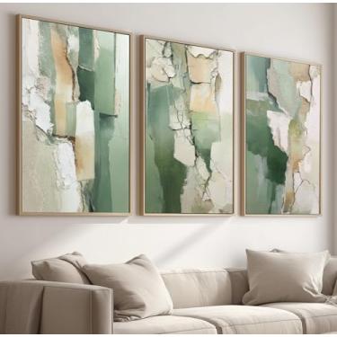 Imagem de Kit 3 Quadros Decorativos Com Moldura Tecido Canvas, Arte Para Quarto, Sala, Corredor, 60x90cm