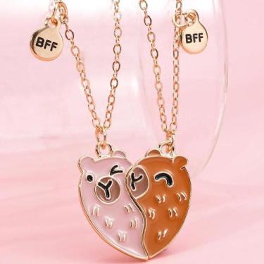 Imagem de Conjunto De Colares BFF Com Pingente De Capivara Em Estilo Cartoon Par