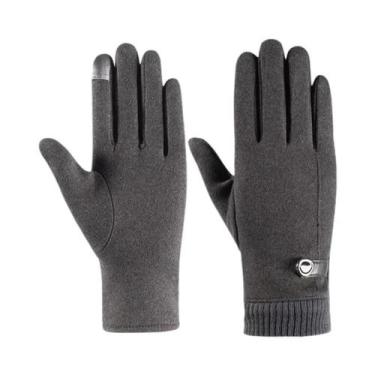 Imagem de Luvas Masculinas De Inverno Com Tela Sensível Ao Toque, Forradas De Ve