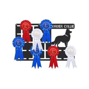 Imagem de SUPERDANT Border Collie Rosettes Medalha Cabide Show Dog Show Rosette Medalhas Suporte Personalizado Prêmio Rack de Metal Preto Suporte de Parede Novo Design Atualizado Presentes para Treinador de