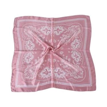 Imagem de Lenço De Seda Satin Vintage Paisley 70x70 Estilo Europeu-Americano Com
