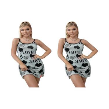 Imagem de Camisola Sexy De Verão Para Mulheres, Saia Curta Com Estampa De Cartoo