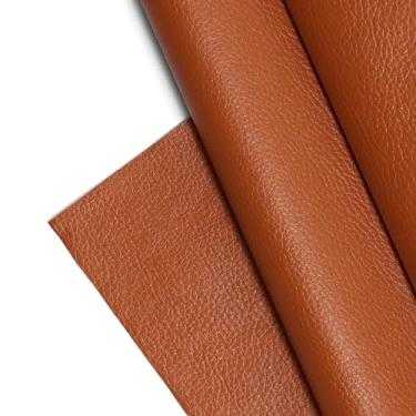 Imagem de Tecido de couro sintético texturizado, folhas de vinil de grão de seixo liso, material em relevo, estofamento, vestuário da moda, automotivo, faça você mesmo e artesanato - Corte individual de 1 jarda