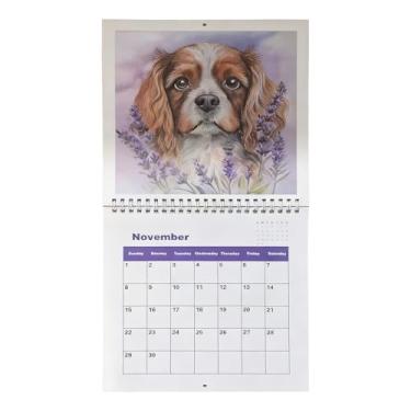 Imagem de Calendário de cachorro 2026 | Planejador de cachorro de desenho animado, calendário de mesa de 12 meses | para amantes de animais, casa, escola, mesa de parede, agendamento diário