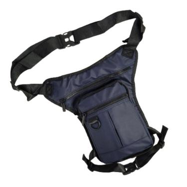 Imagem de Pochete Bag De Perna Impermeável Motoboy Camping Multiuso Azul