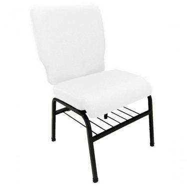Imagem de 01 Cadeira Para Igrejas C/ Porta Biblía E Porta Cálice Branco