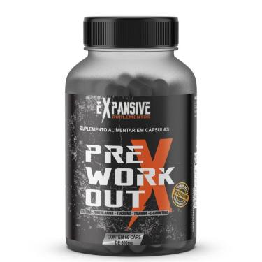 Imagem de Cafeína E Taurina Pré-treino 60 Cápsulas 600mg Expansive