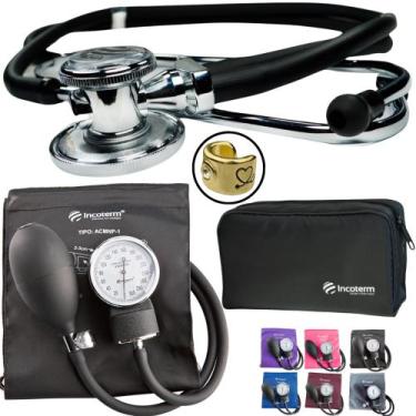 Imagem de Kit Aparelho Pressao Esteto Estetoscopio Esfigmo Pa Med Incoterm Premi