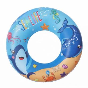 Imagem de Boia Infantil Redonda para Piscina e Praia | Estampas Divertidas | Tema Infantil (Tubarão)