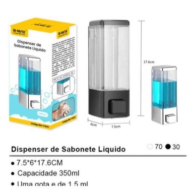 Imagem de Suporte Dispenser de Parede Sabonete Líquido Álcool Gel Detergente Sab