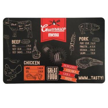 Imagem de Jogo Americano PVC Churrasco 43x28 Praticidade Mesa Posta - TILUX