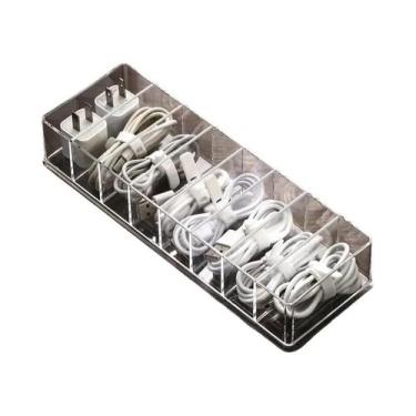 Imagem de Caixa De Armazenamento De Cabos Plástica Transparente À Prova De Poeir