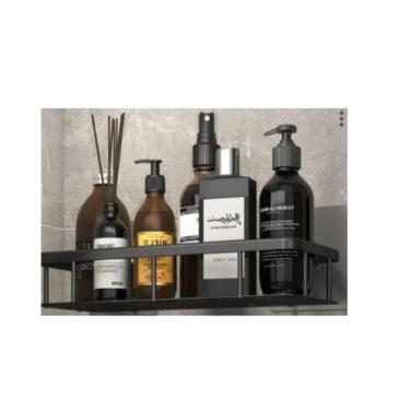 Imagem de Suporte banheiro adesivo parede box luxo preto easy decor