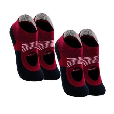 Imagem de Kit 2 Pares De Meia Lupo Pilates Antiderrapante Sapatilha, Cereja, M 3