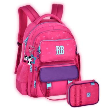 Imagem de Kit Mochila Rebecca Bonbon Costas Pochete e Estojo Meninas Cor:Rosa, R