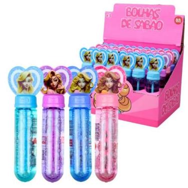 Imagem de Kit Display 24 Bolhas Sabão Bolinha Lembrança Aniversário Diversos Tem