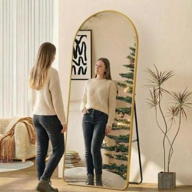 Imagem de Espelho Corpo Inteiro 170x70 Grande Base Reta com Suporte de chão Mold