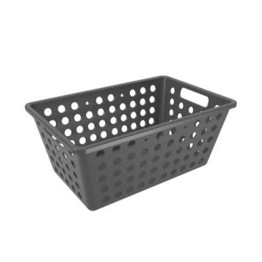 Imagem de Cesta Grande Cozy Cinza Chumbo Coza 28,8x19,1x12,3 cm