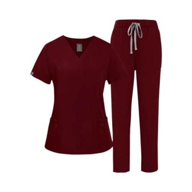 Imagem de Uniforme De Enfermeira Unissex Com Decote Em V, Roupas Médicas Para Ho