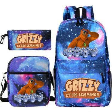 Imagem de Conjunto de mochilas escolares Grizzys Bears Lemmings, 3 unidades para