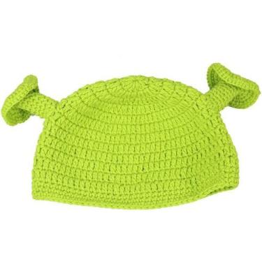 Imagem de Chapéu de fantasia Shrek tricotado verde Cosplay Funny Unissex para ma