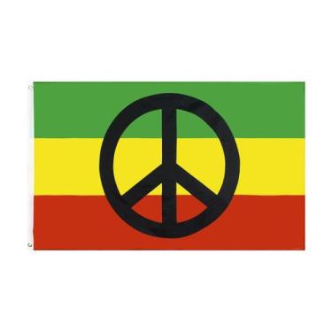 Imagem de Tapeçaria Rastas Peace Flag Art 150x90cm Decoração de pendurar na pare