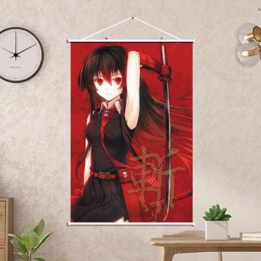 Imagem de Pôster de arte de parede em tela Akames ga Kills Akames Anime 40x60cm 
