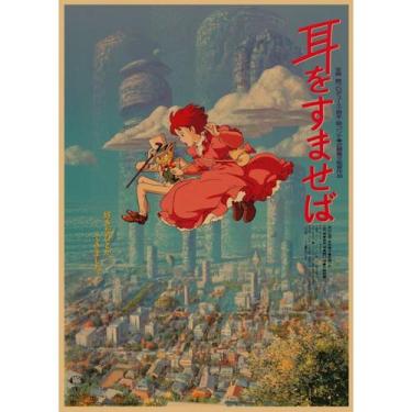 Imagem de Pôster: arte de parede, pintura decorativa, anime retrô Ponyo Cliff - 