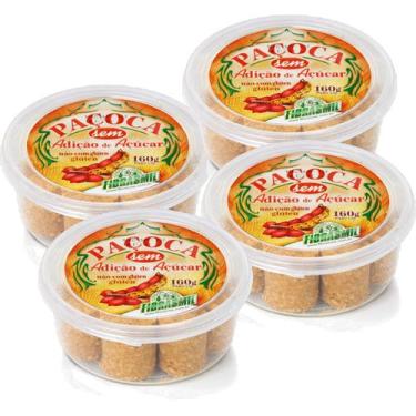 Imagem de Kit 4 Paçoca Tradicional Zero Açúcar FIBRASMIL 160g