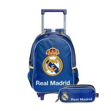 Imagem de Mochila de Rodas Estojo Real Madrid CF Futebol Infantil - Xeryus