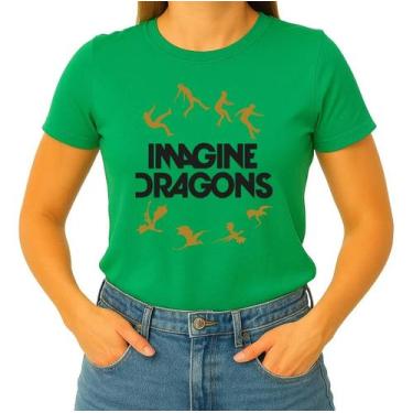 Imagem de Camiseta Camisa Adulto Feminina Masculina Algodão Banda Imagine Dragon
