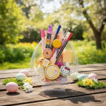 Imagem de Ovo de Páscoa de Papelaria Fofa Hello Kitty com 18 Itens - Leo&Leo